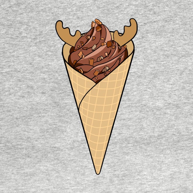 Reindeer Ice Cream Cone by JustGottaDraw